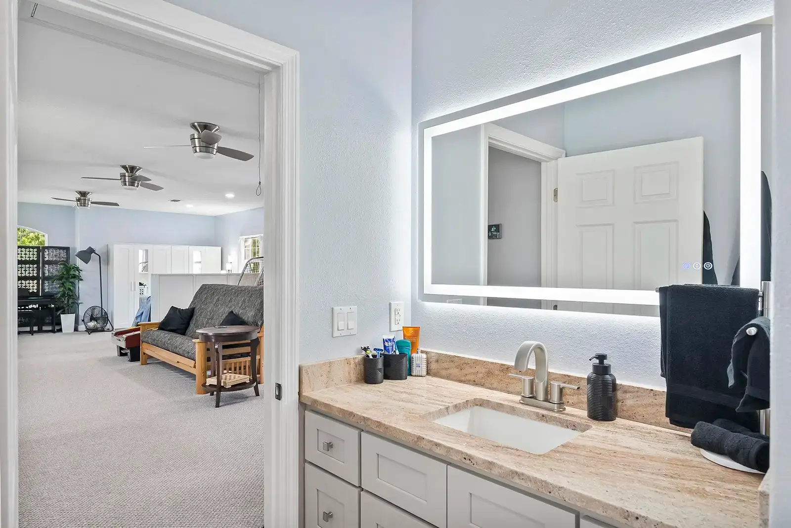 Bathroom Remodeling Palm Coast - Vanity and Mirror