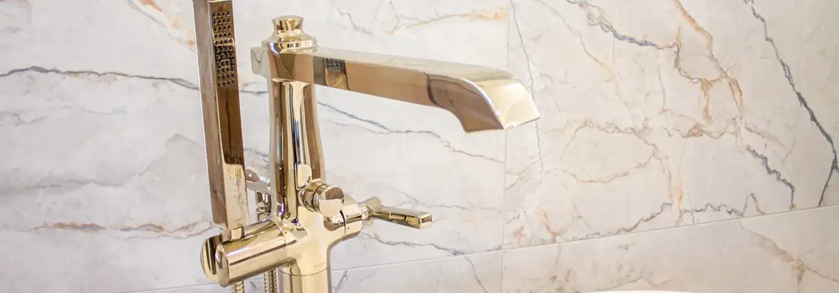 Close-up of tub fixture