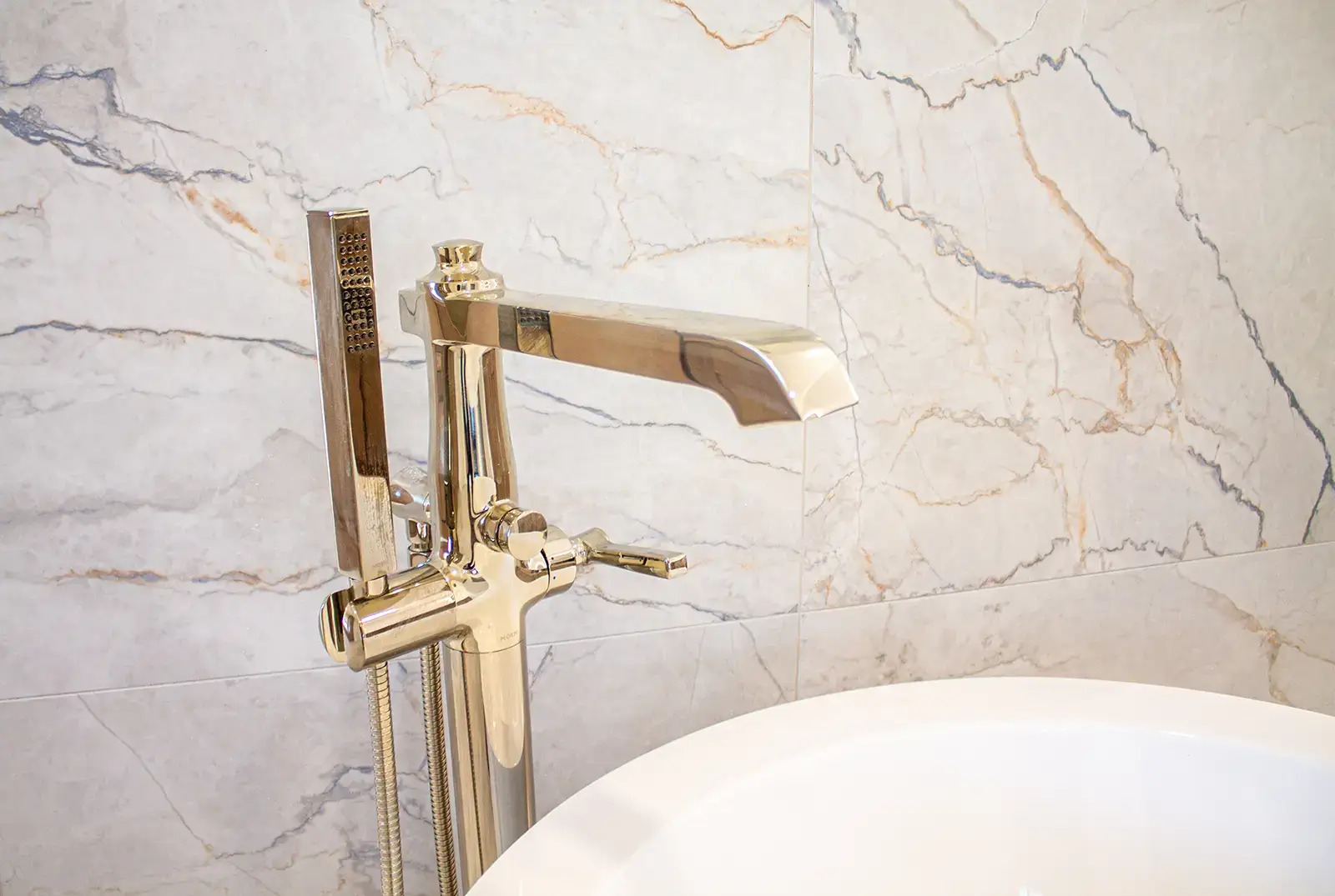 Close-up of tub fixture