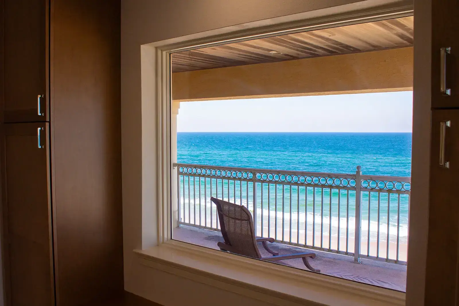Window seating with beach view - Bathroom remodel in Flagler Beach