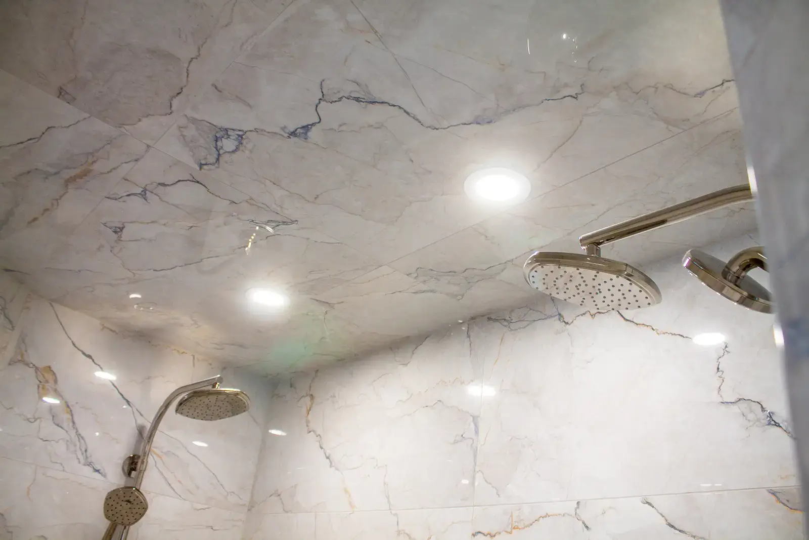 Shower room with two shower heads - bathroom remodel in Flagler Beach