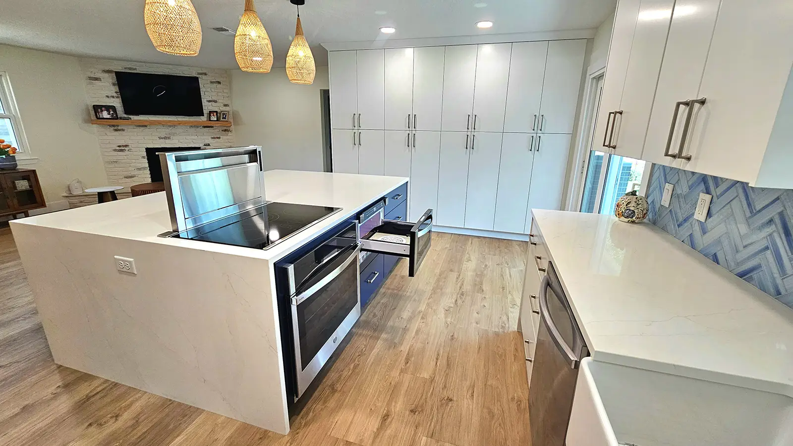 Open concept kitchen renovation in Bunnell Florida by Crest Residential Construction